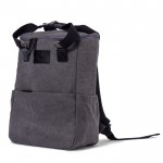 Mochila nevera de lona con asa resistente y varios compartimientos 23L color gris