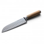 Cuchillo 3 usos para verduras, ave y carnes de acero inoxidable color madera