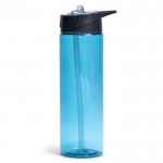 Botella de plástico libre de BPA con pajita incluida 700ml color azul claro