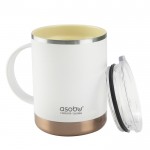 Taza take away con tecnología Asobu y compatible con cafeteras 360ml color blanco