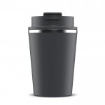 Vaso take away de doble pared compatible con cafeteras 280ml color gris oscuro