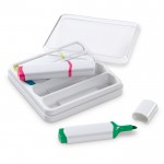 Kit de 4 marcadores de distintos colores en caja transparente color blanco segunda vista