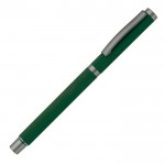 Bolígrafo rollerball de aluminio con un acabado suave y tapa a juego color verde oscuro