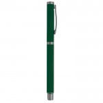 Bolígrafo rollerball de aluminio con un acabado suave y tapa a juego color verde oscuro quinta vista