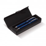 Set de 1 bolígrafo roller con capuchón y otro giratorio color azul oscuro