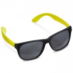 Gafas de sol de colores neon con marcos negros protección UV400 color amarillo fluorescente