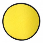 Frisbee de nylon plegable disponible en varios colores con su funda color amarillo