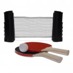 Juego de tenis de mesa con red, 2 raquetas y 3 pelotas color negro