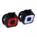 Juego de 2 luces cuadradas recargables para la bicicleta color negro