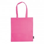 Bolsa de non-woven en varios colores con asas largas 75 g/m2 color rosa segunda vista