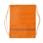 Mochila de cuerdas de poliéster con banda reflectante horizontal color naranja segunda vista