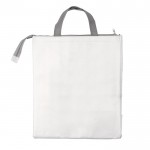 Bolsa nevera con interior isotermo en aluminio y cremallera color blanco tercera vista