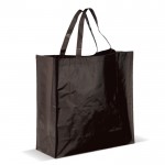 Bolsa de woven laminado con asas largas a juego y capacidad de 10kg color negro