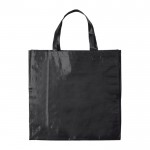 Bolsa de woven laminado con asas largas a juego y capacidad de 10kg color negro tercera vista