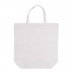 Bolsa de algodón canvas de asas cortas a juego 250 g/m2 color blanco segunda vista