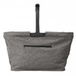 Bolsa de campo hecha de poliéster plegable con bolsillo frontal color gris oscuro cuarta vista