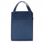 Bolsa nevera plegable convertible en una manta de picnic color azul oscuro tercera vista