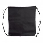 Mochila de cuerdas non-woven de colores con cuerdas negras 75 g/m2 color negro segunda vista