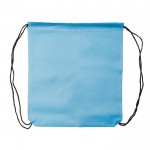 Mochila de cuerdas non-woven de colores con cuerdas negras 75 g/m2 color azul claro tercera vista