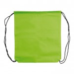 Mochila de cuerdas non-woven de colores con cuerdas negras 75 g/m2 color verde lima segunda vista