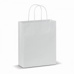 Bolsa de papel mediana con certificación FSC hecha en EU 90 g/m2 color blanco