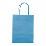 Bolsa de papel kraft de colores pequeña para regalo 120 g/m2 color azul claro segunda vista