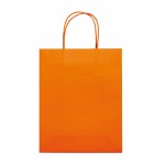 Bolsa de papel kraft de colores mediana para regalo 120 g/m2 color naranja segunda vista