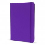 Libreta de PU en varios colores vivos con cinta a juego y papel FSC A5 color morado