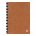 Libreta de espiral ecológica de piel reciclada con papel FSC color marrón claro