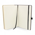 Cuaderno con tapa de bambú con borde vertical y cinta negra A5 color negro sexta vista