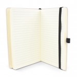 Cuaderno de algodón reciclado y RPET con páginas FSC A5 color blanco roto cuarta vista