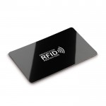 Tarjeta para bloqueo RFID con medidas para un tarjetero color blanco/negro segunda vista