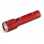 Linterna compacta de aluminio con luces LED y baterías incluidas color rojo