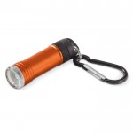 Linterna de aluminio con mosquetón para colgar en cualquier lugar color naranja