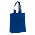 Bolsa pequeña de non-woven laminado mate con asas a juego 105 g/m2 color azul oscuro