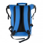 Mochila roll-top impermeable con tirantes acolchados 25L color azul tercera vista