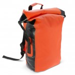 Mochila roll-top impermeable con tirantes acolchados 25L color naranja