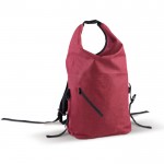 Mochilla roll-top resistente al agua con bolsillo frontal 22L color rojo oscuro