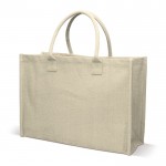 Bolsa de yute con asas cortas de algodón con capacidad de 8 kg color beige cuarta vista