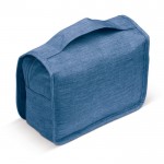 Bolsa de aseo plegable con varios compartimientos y gancho para colgar color azul claro segunda vista