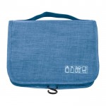 Bolsa de aseo plegable con varios compartimientos y gancho para colgar color azul claro quinta vista