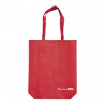 Bolsa ecológica hecha de RPET con asas largas a juego 100 g/m2 color rojo segunda vista