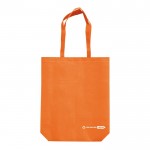 Bolsa ecológica hecha de RPET con asas largas a juego 100 g/m2 color naranja segunda vista