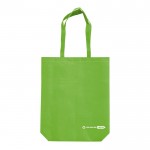 Bolsa ecológica hecha de RPET con asas largas a juego 100 g/m2 color verde lima segunda vista