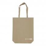 Bolsa ecológica hecha de RPET con asas largas a juego 100 g/m2 color beige segunda vista