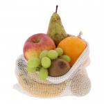 Bolsa reutilizable de algodón para frutas y verduras 25x30 cm color blanco tercera vista