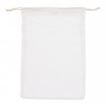 Bolsa reutilizable de algodón para frutas y verduras 30x40 cm color blanco