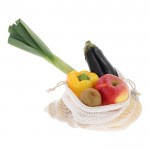 Bolsa reutilizable de algodón para frutas y verduras 30x40 cm color blanco tercera vista