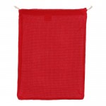 Bolsa reutilizable de algodón para frutas y verduras 30x40 cm color rojo