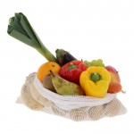 Bolsa reutilizable de algodón para frutas y verduras 40x45 cm color blanco tercera vista